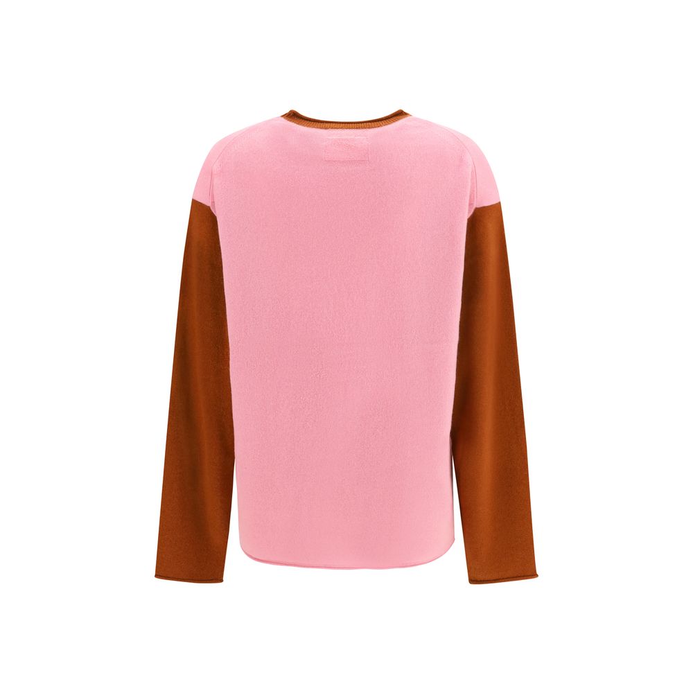 Sweatshirt by Guest in Residence for women in cashmere & capra leather multicolor & signature features an provocated silhouette, detailed with a provocated and a refined crew neckline for a sophisticated aesthetic.