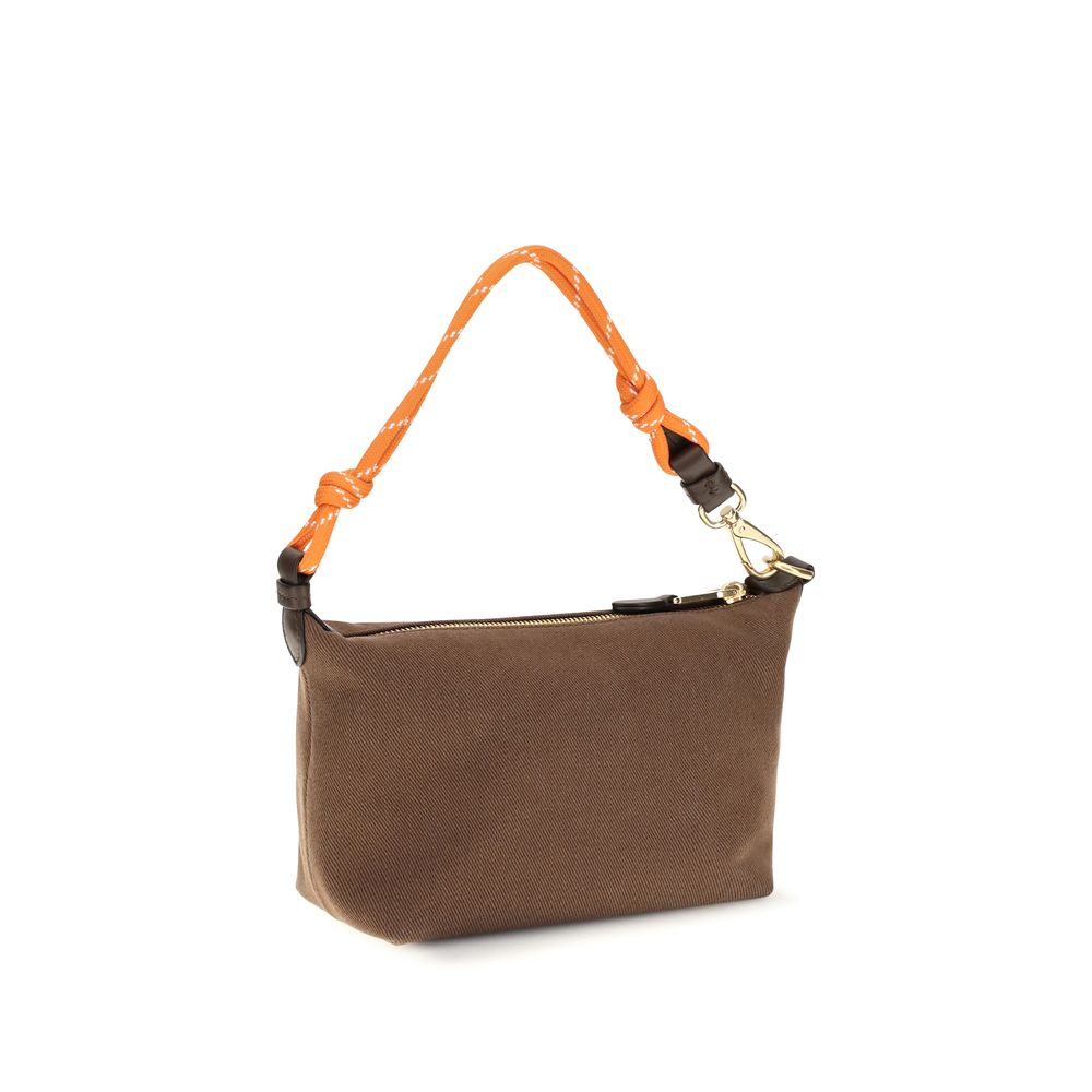 Shoulder Bag by Miu Miu for women in cotton brown & monogram features a distinguished silhouette, showcasing a secure snap, zipper & hook and distinguished single-compartment with versatile shoulder-strap & handle for a distinguished finish.