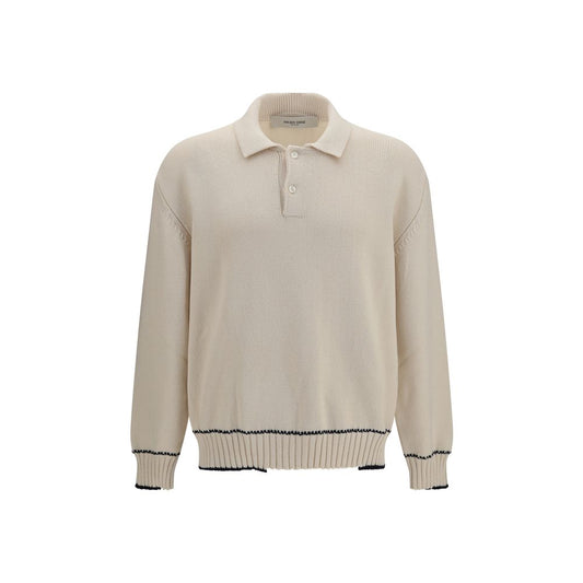 Polo Shirt by Golden Goose for men in cotton polyester beige & print presents a distinguished silhouette, showcasing a sophisticated asymmetric neckline and distinguished long-sleeve for a truly distinguished finish.