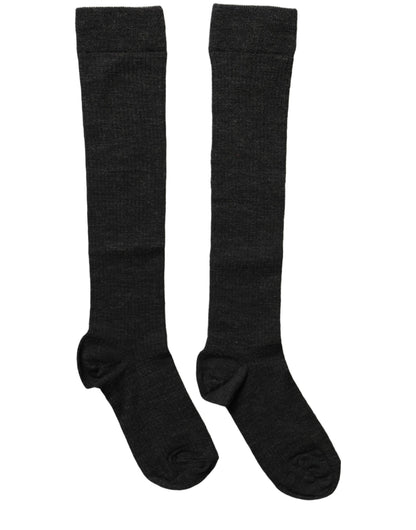 Dolce & Gabbana Black Wool Knit Calf Long Women Accessory Socks