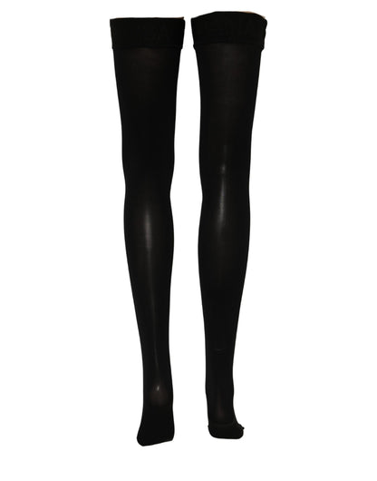 Dolce & Gabbana Black 100% Nylon Thigh High Stockings Socks