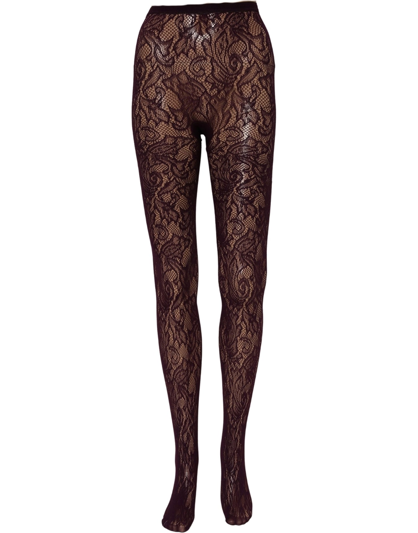 Dries Van Noten Violet Floral Fishnet Tights Stockings Pantyhose Socks
