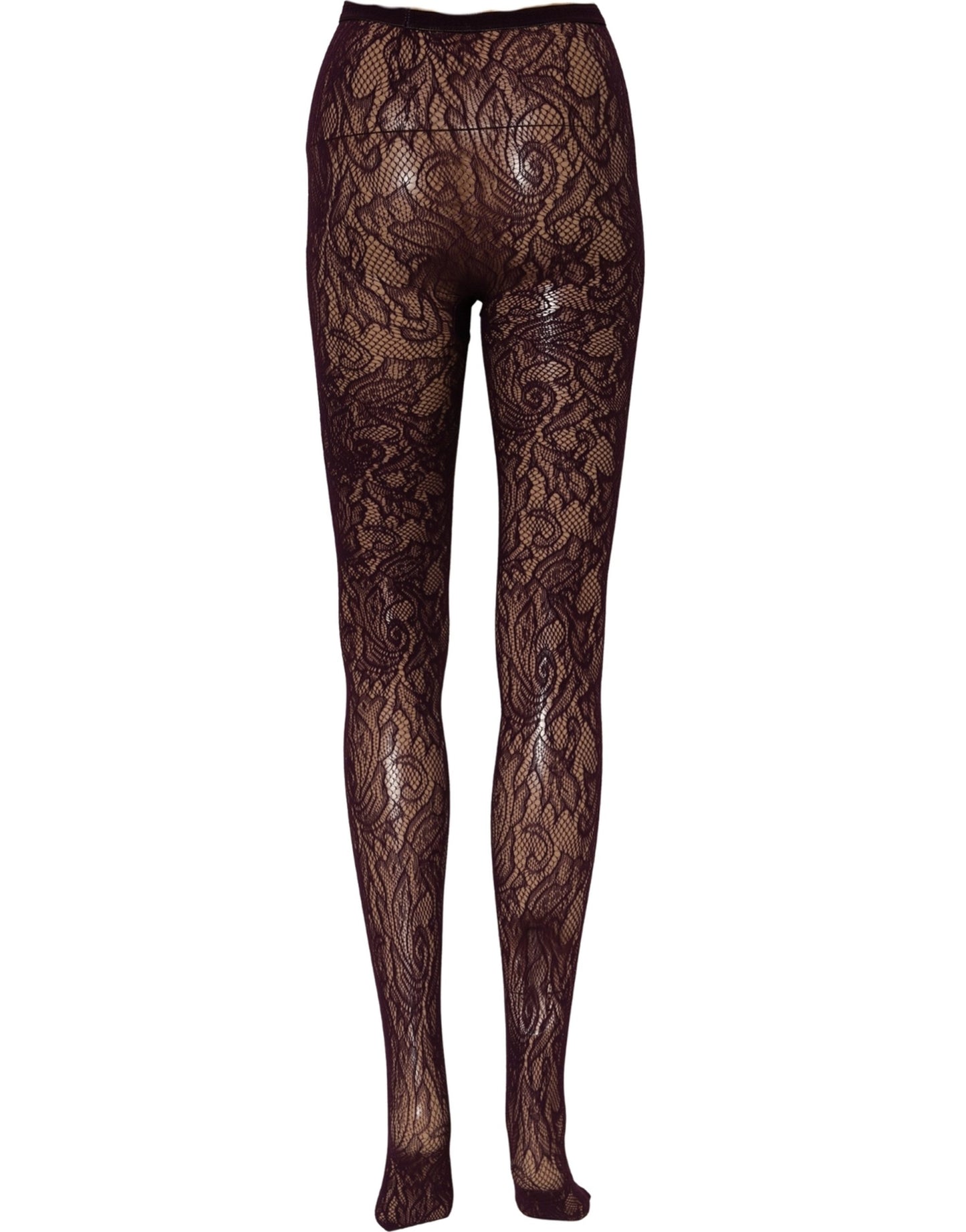 Dries Van Noten Violet Floral Fishnet Tights Stockings Pantyhose Socks