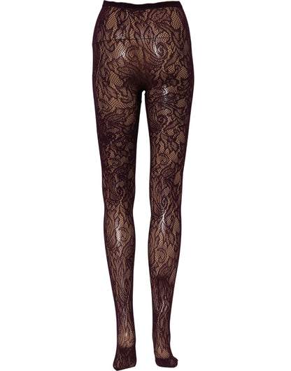 Dries Van Noten Violet Floral Fishnet Tights Stockings Pantyhose Socks