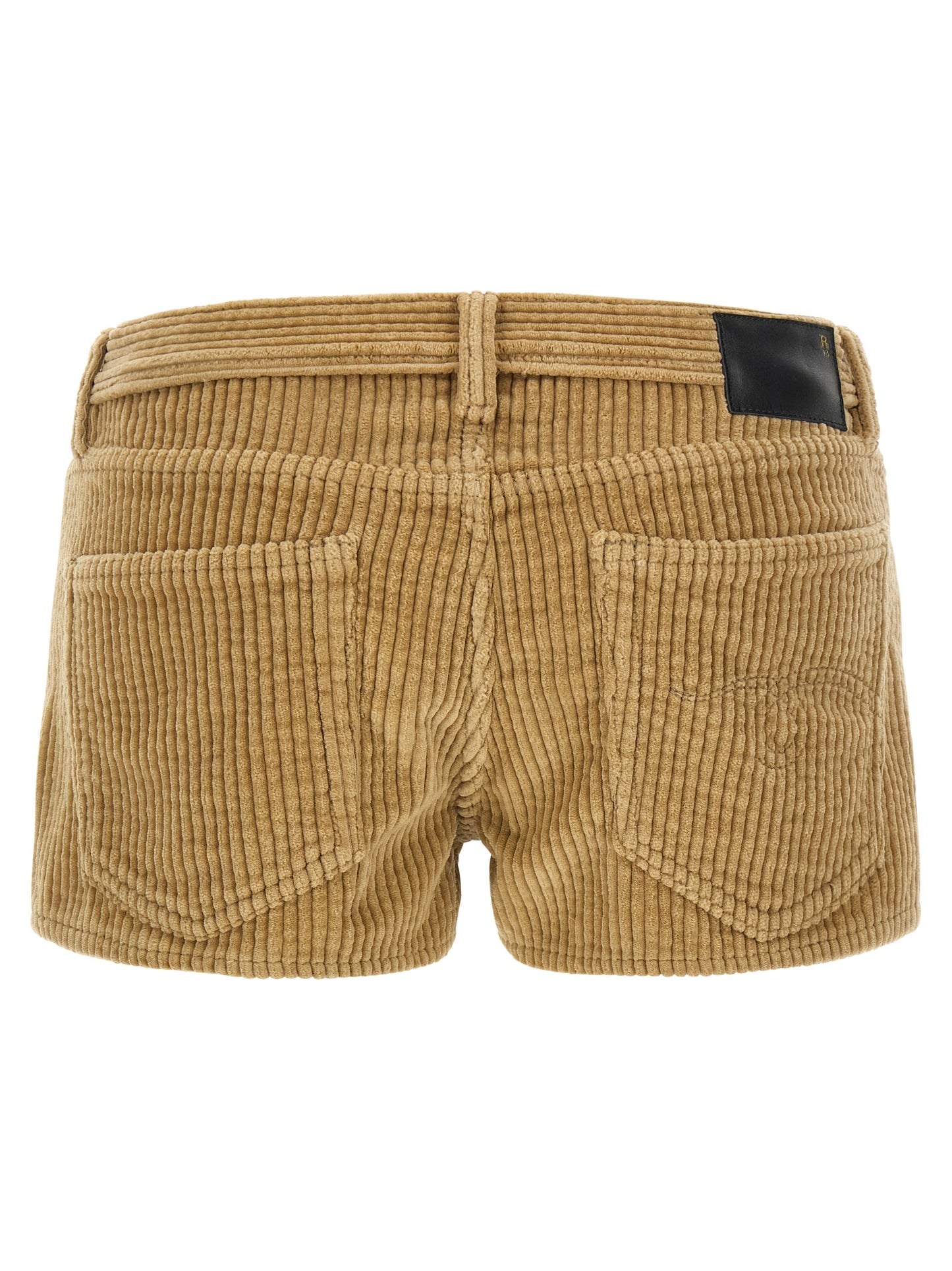 R13 Women's Cotton Corduroy Bermuda Shorts - Beige Black Gold Khaki