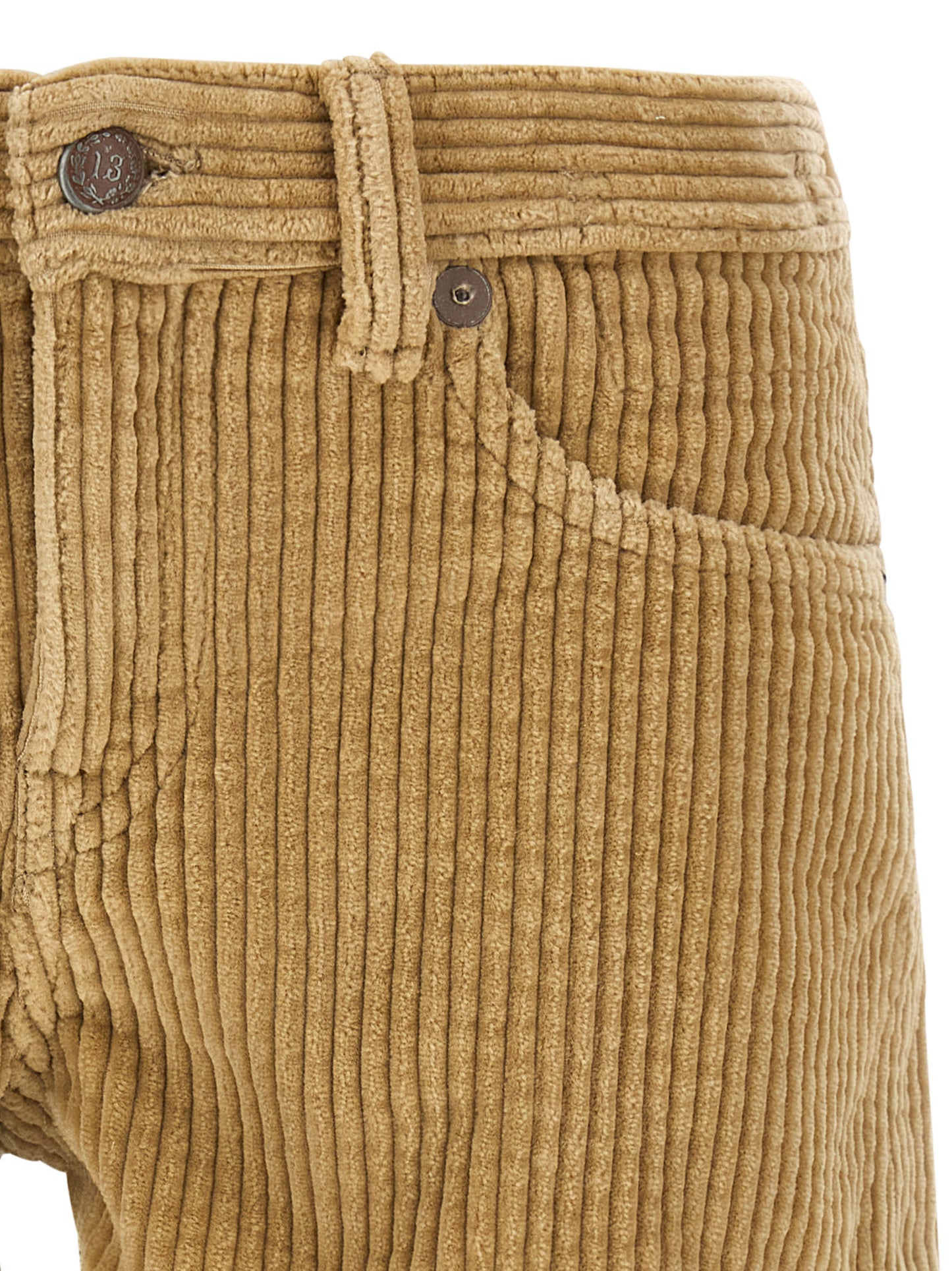 R13 Women's Cotton Corduroy Bermuda Shorts - Beige Black Gold Khaki