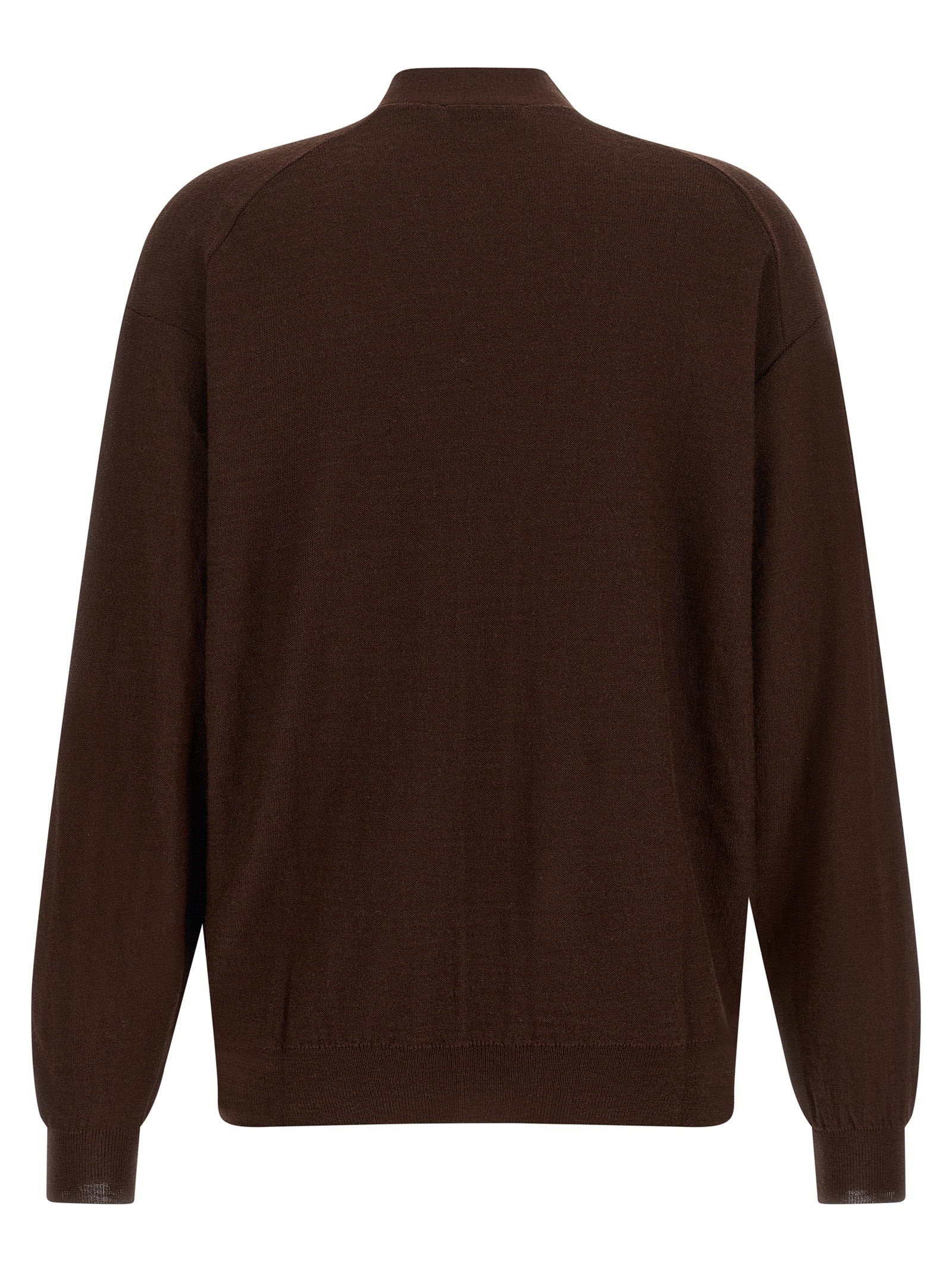 Cardigan by Lemaire for women in wool acrylic bordeaux presents a textural silhouette, artfully finished with a textural v-neck neckline and for a sophisticated, textural look.