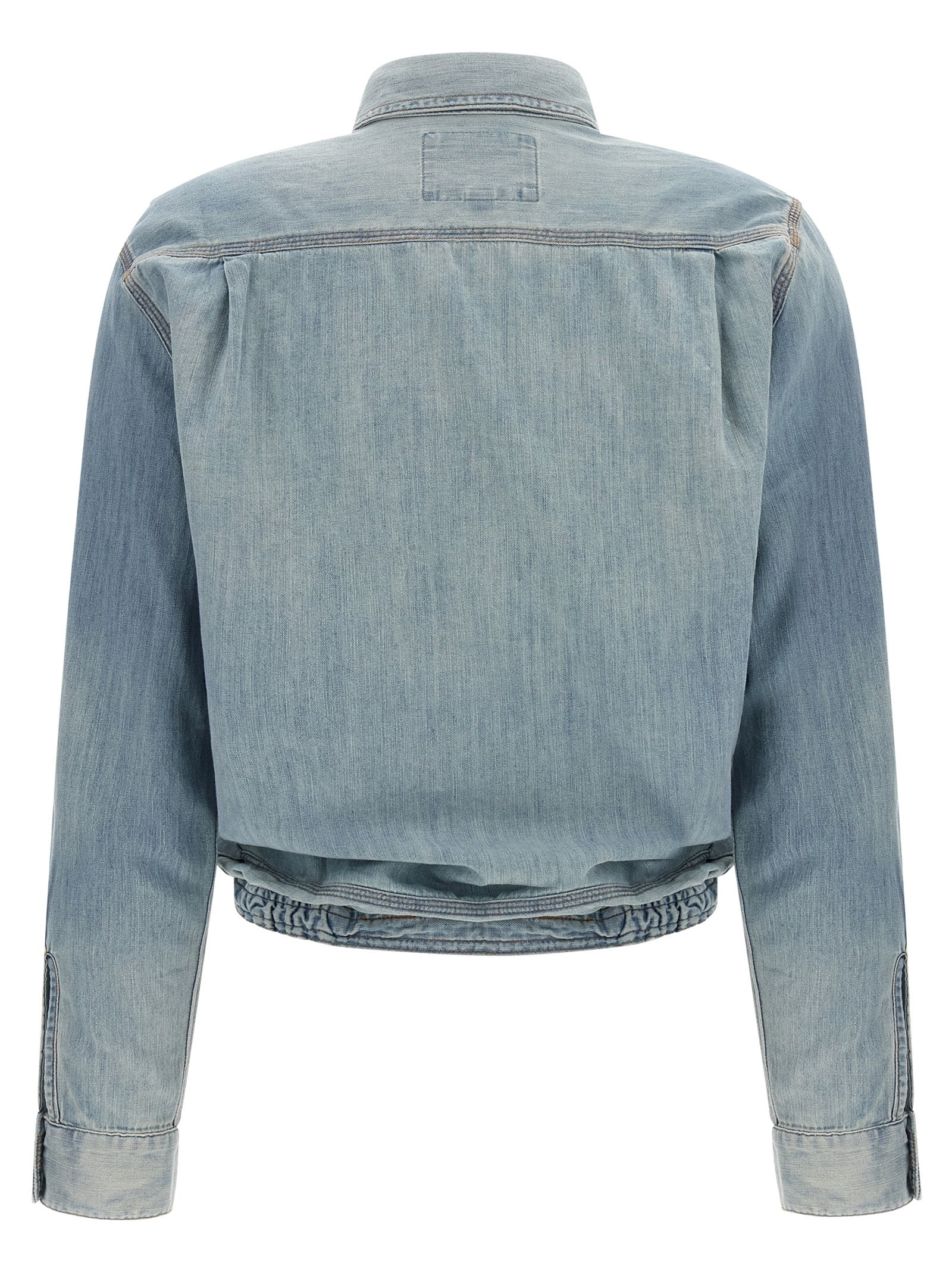 Blouse by R13 for women in denim cotton light-blue, featuring a nuanced and nuanced wrap neckline for a sophisticated finish.