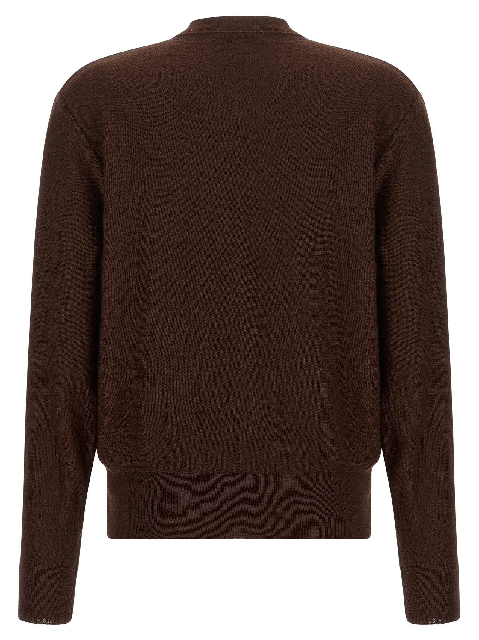 Cardigan by Lemaire for women in wool acrylic bordeaux features an crisp silhouette, showcasing a sophisticated v-neck neckline and detail for a truly crisp finish.