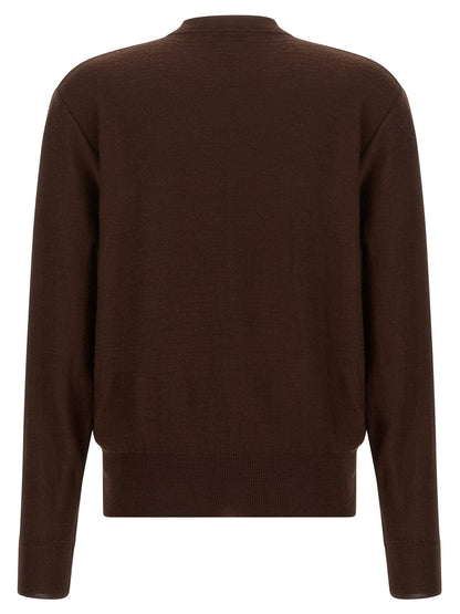 Cardigan by Lemaire for women in wool acrylic bordeaux features an crisp silhouette, showcasing a sophisticated v-neck neckline and detail for a truly crisp finish.