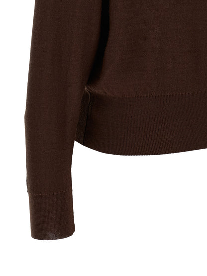 Cardigan by Lemaire for women in wool acrylic bordeaux showcases a captivating silhouette, artfully detailed with a captivating and for a truly sophisticated captivating look.