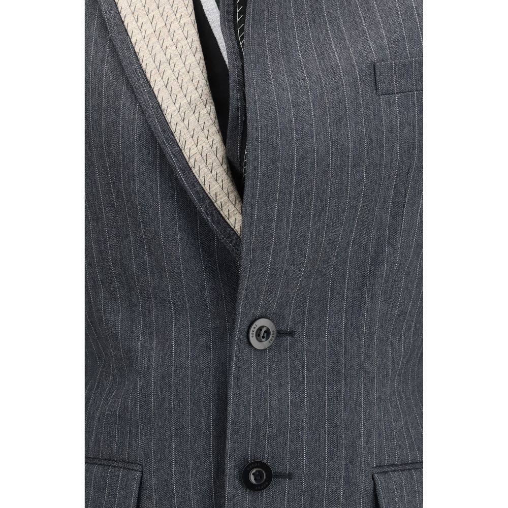 Vest by Sacai for women in wool gray & pinstripe features a stylish silhouette, showcasing distinct pockets and a refined for a truly stylish finish.