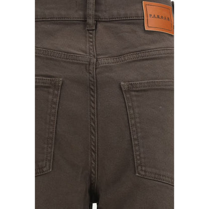 Casual Pants by P.A.R.O.S.H. for women in stretch cotton brown features a refined silhouette with a refined regular-fit & wide, defined by a and a refined long for a refined finish.