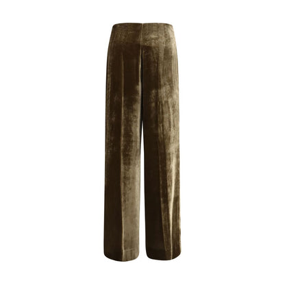 Palazzo Pants by P.A.R.O.S.H. for women in viscose silk velvet brown features a refined silhouette with a refined regular-fit & wide, defined by a and a refined long for a refined finish.