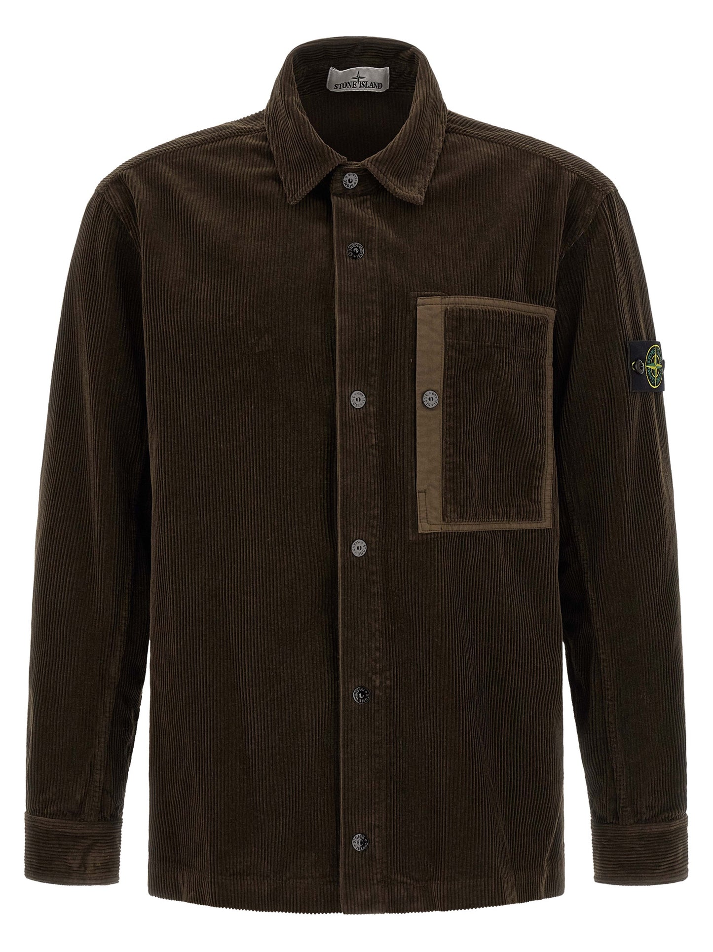 Overshirt by Stone Island for men in cotton corduroy brown features an polished silhouette, showcasing a sophisticated and detail for a truly polished finish.