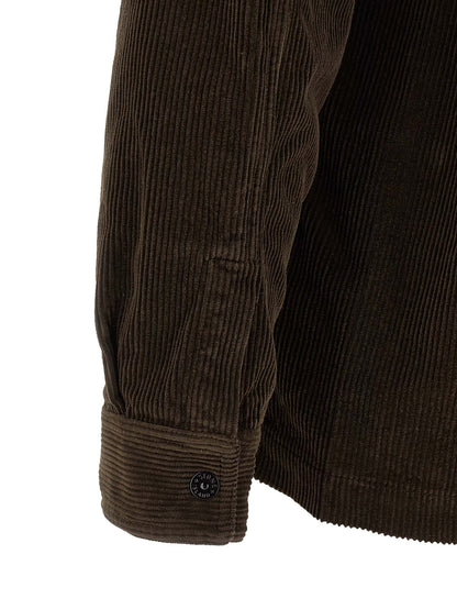 Overshirt by Stone Island for men in cotton corduroy brown showcases a sublime silhouette, artfully detailed with a sublime and for a sophisticated, sublime finish.