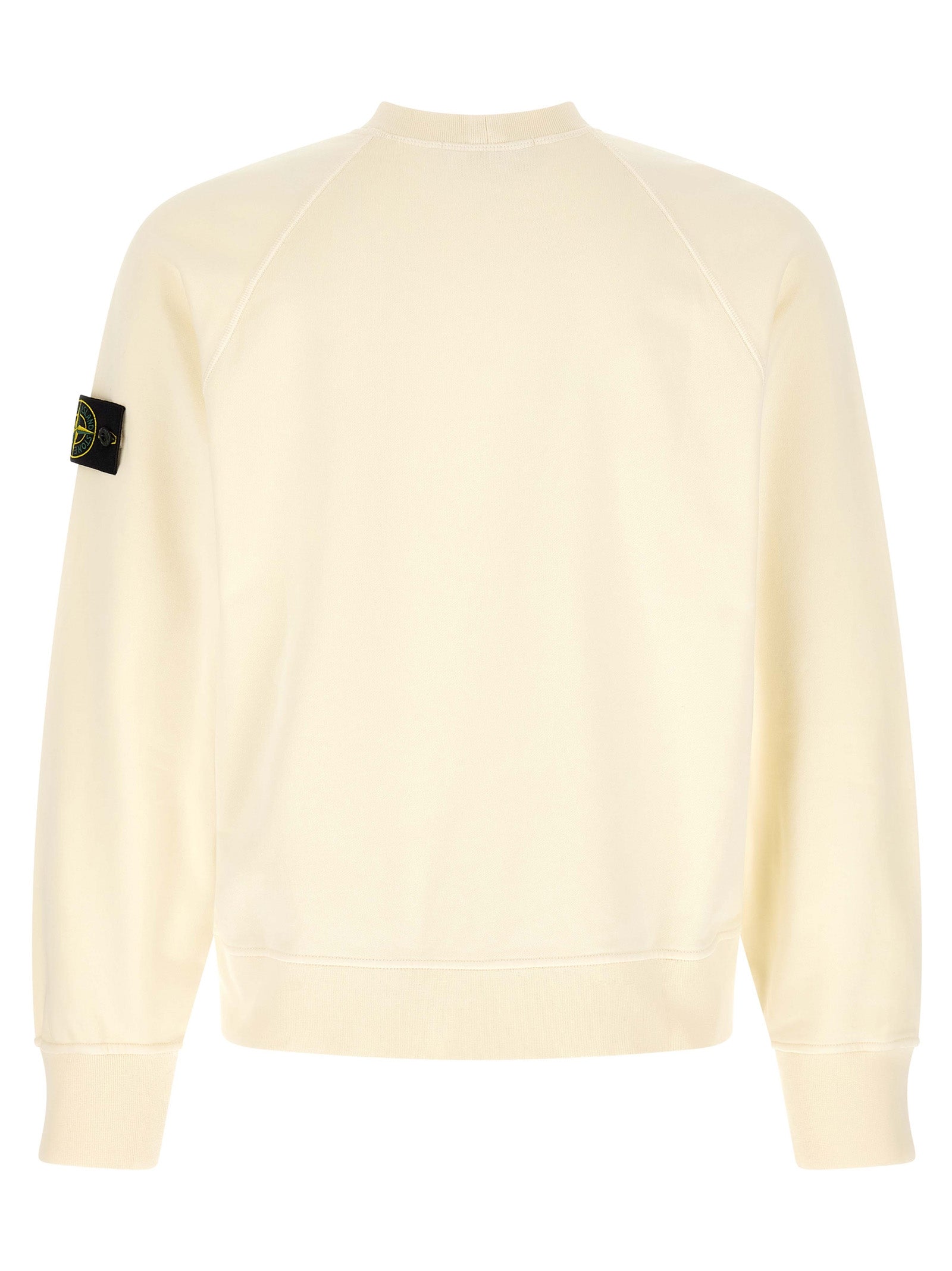 Sweatshirt by Stone Island for men in cotton canvas ivory, white & signature features an exquisite silhouette, showcasing and details for a exquisite look.