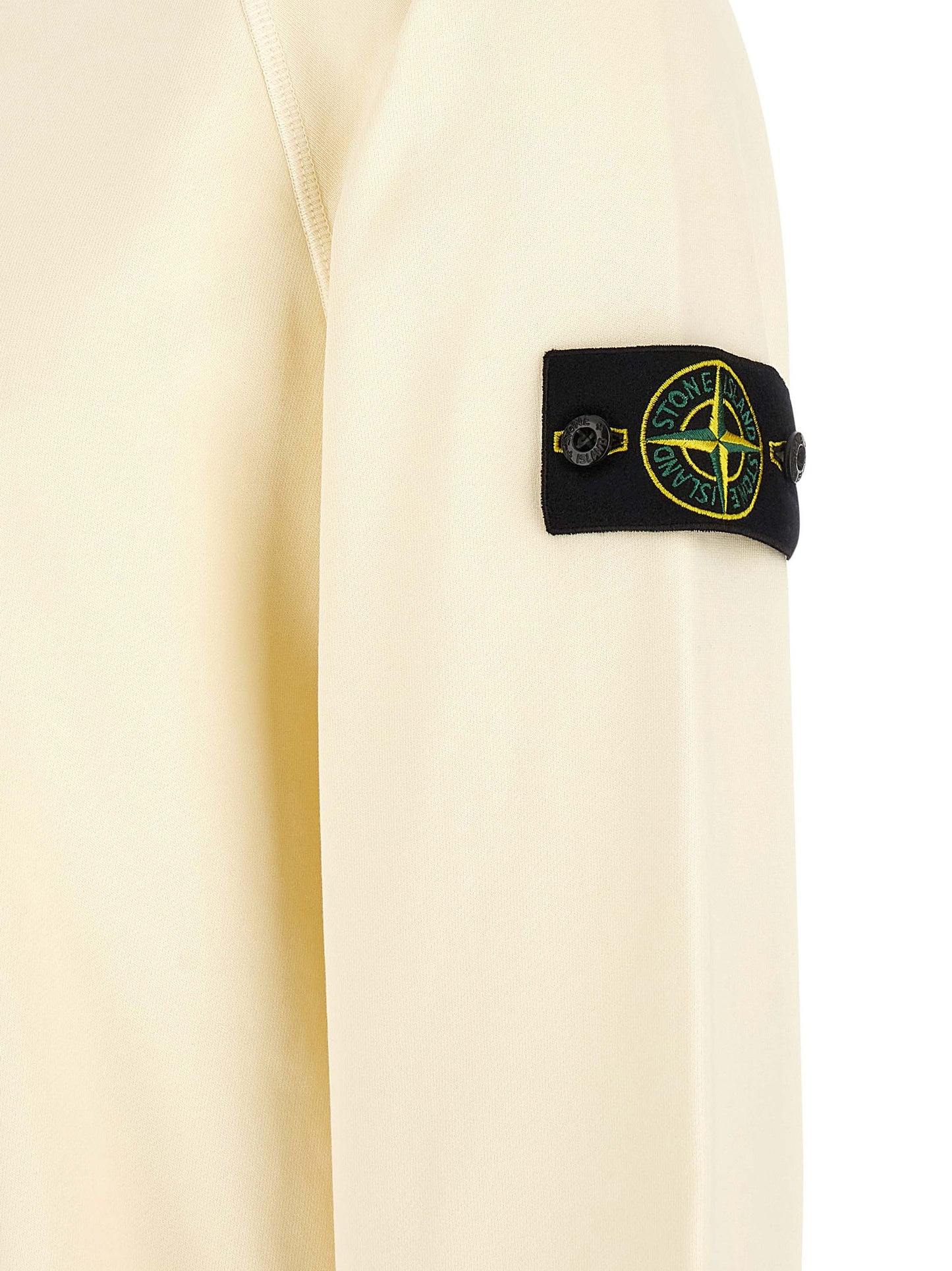 Sweatshirt by Stone Island for men in cotton canvas ivory, white & signature features an enviable silhouette, showcasing a premium and refined for a truly enviable finish.