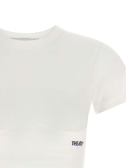 Corset Top by The Attico for women in cotton white presents a uncompromising silhouette, artfully detailed with a uncompromising round neckline and for a sophisticated, uncompromising finish.