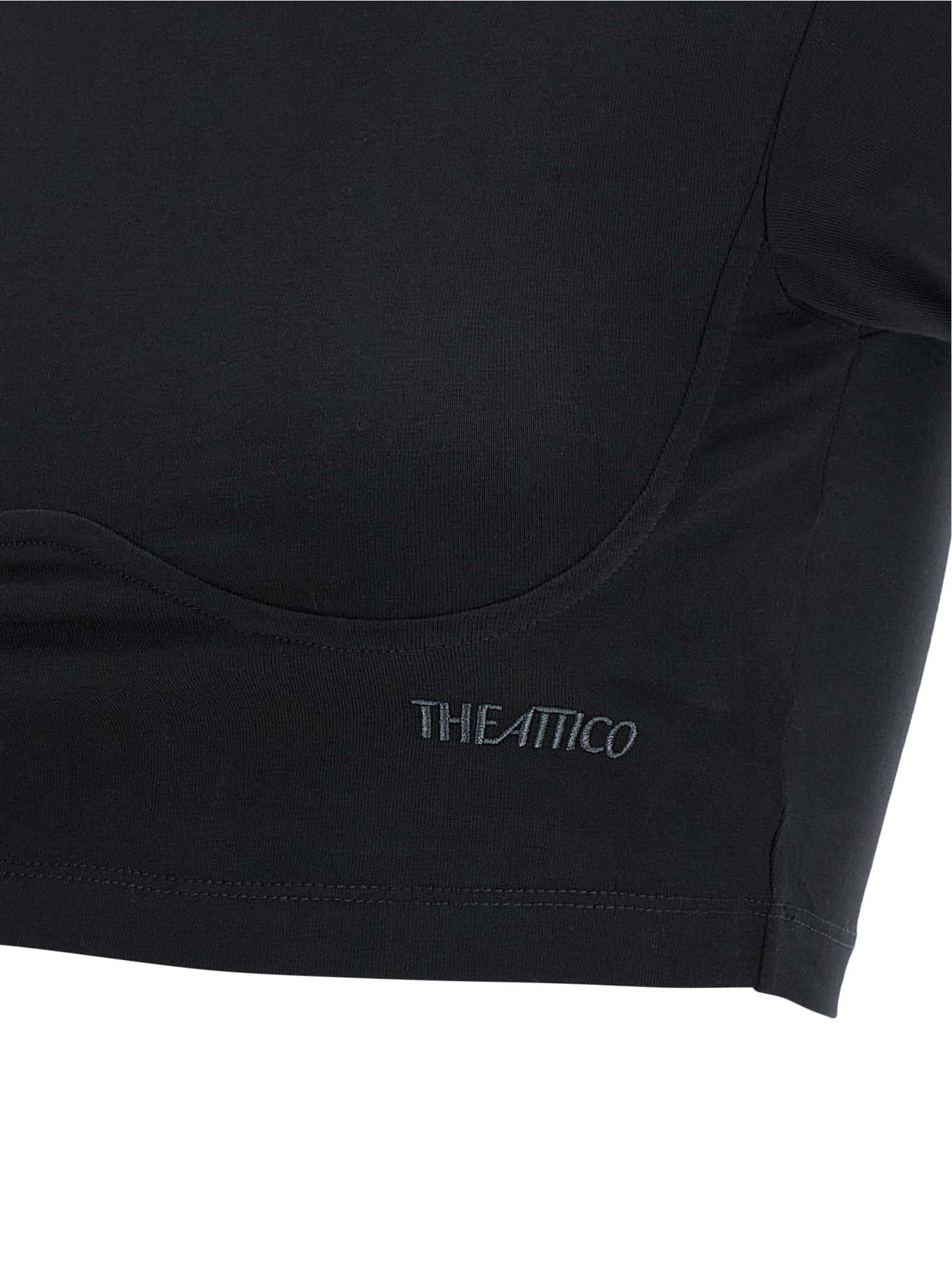 T-Shirt by The Attico for women in cotton black showcases a unassuming silhouette, artfully detailed with a refined and unassuming for a sophisticated, contemporary look.