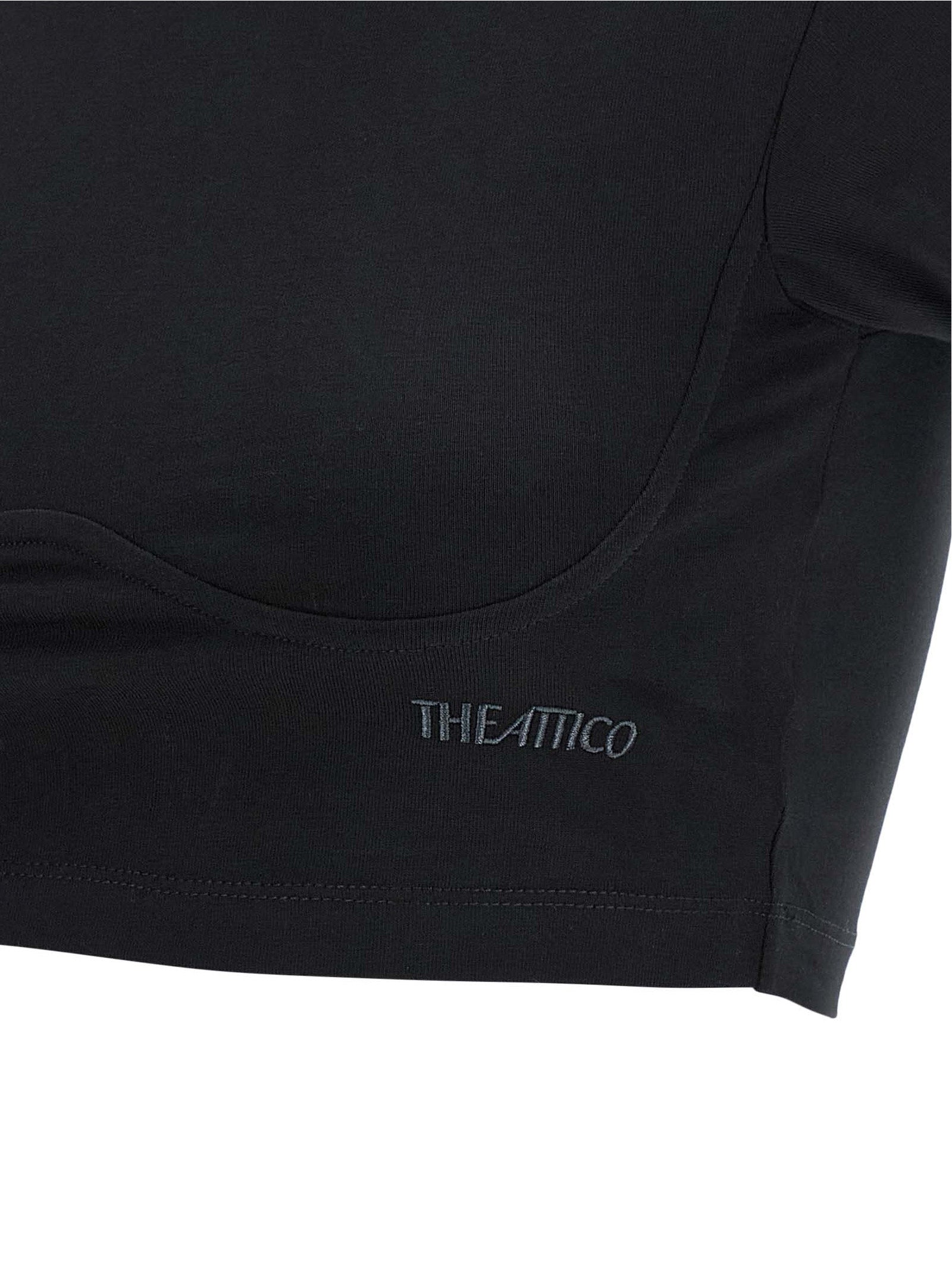 T-Shirt by The Attico for women in cotton black showcases a unassuming silhouette, artfully detailed with a refined and unassuming for a sophisticated, contemporary look.