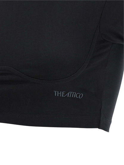 T-Shirt by The Attico for women in cotton black showcases a unassuming silhouette, artfully detailed with a refined and unassuming for a sophisticated, contemporary look.