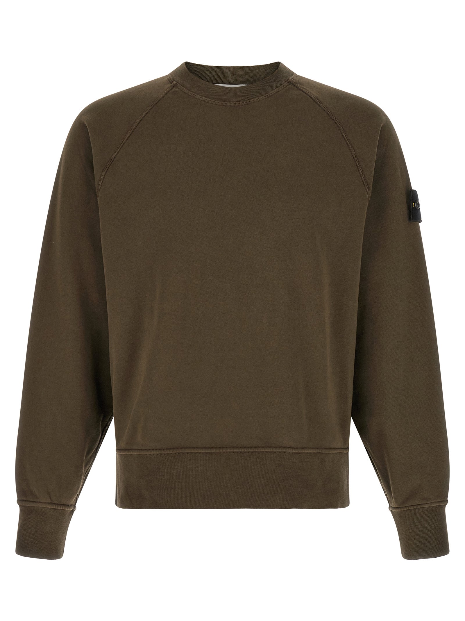 Sweatshirt by Stone Island for men in cotton charcoal, gray & signature presents a smart casual silhouette, featuring a smart casual crew neckline and long-sleeve for a sophisticated look.