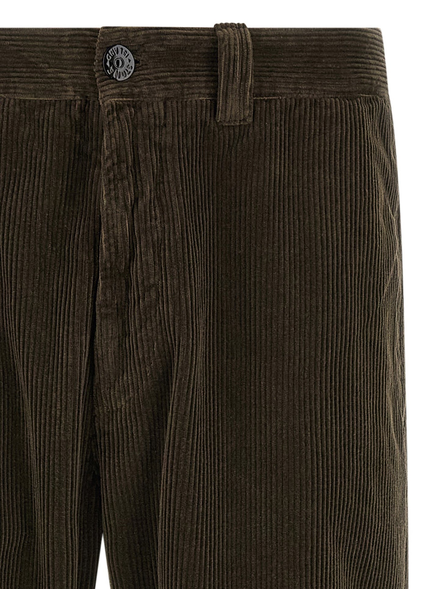 Casual Pants by Stone Island for men in organic cotton corduroy canvas charcoal & gray features an sophisticated and with a precise long, creating a sophisticated and sophisticated silhouette.