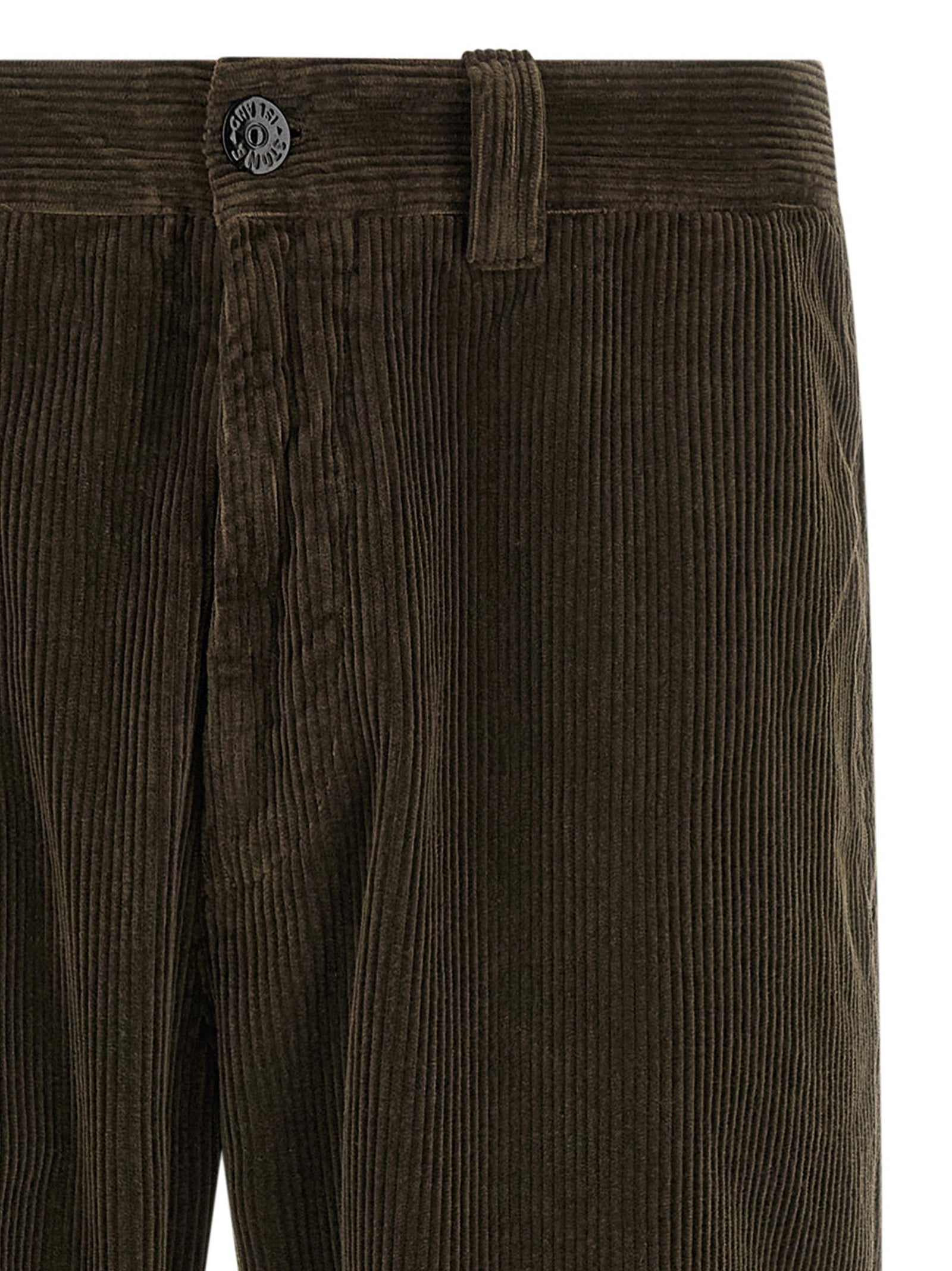 Casual Pants by Stone Island for men in organic cotton corduroy canvas charcoal & gray features an sophisticated and with a precise long, creating a sophisticated and sophisticated silhouette.