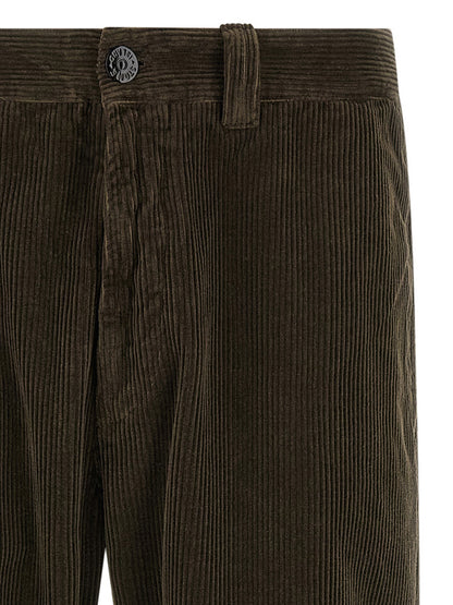 Casual Pants by Stone Island for men in organic cotton corduroy canvas charcoal & gray features an sophisticated and with a precise long, creating a sophisticated and sophisticated silhouette.