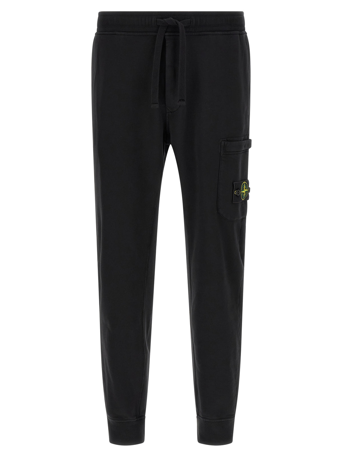 Stone Island Aren Men's Tapered Leg Cotton Joggers - Black Signature