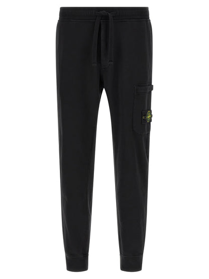 Stone Island Aren Men's Tapered Leg Cotton Joggers - Black Signature