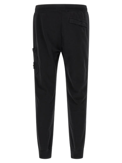 Stone Island Aren Men's Tapered Leg Cotton Joggers - Black Signature