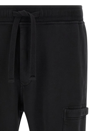 Stone Island Aren Men's Tapered Leg Cotton Joggers - Black Signature