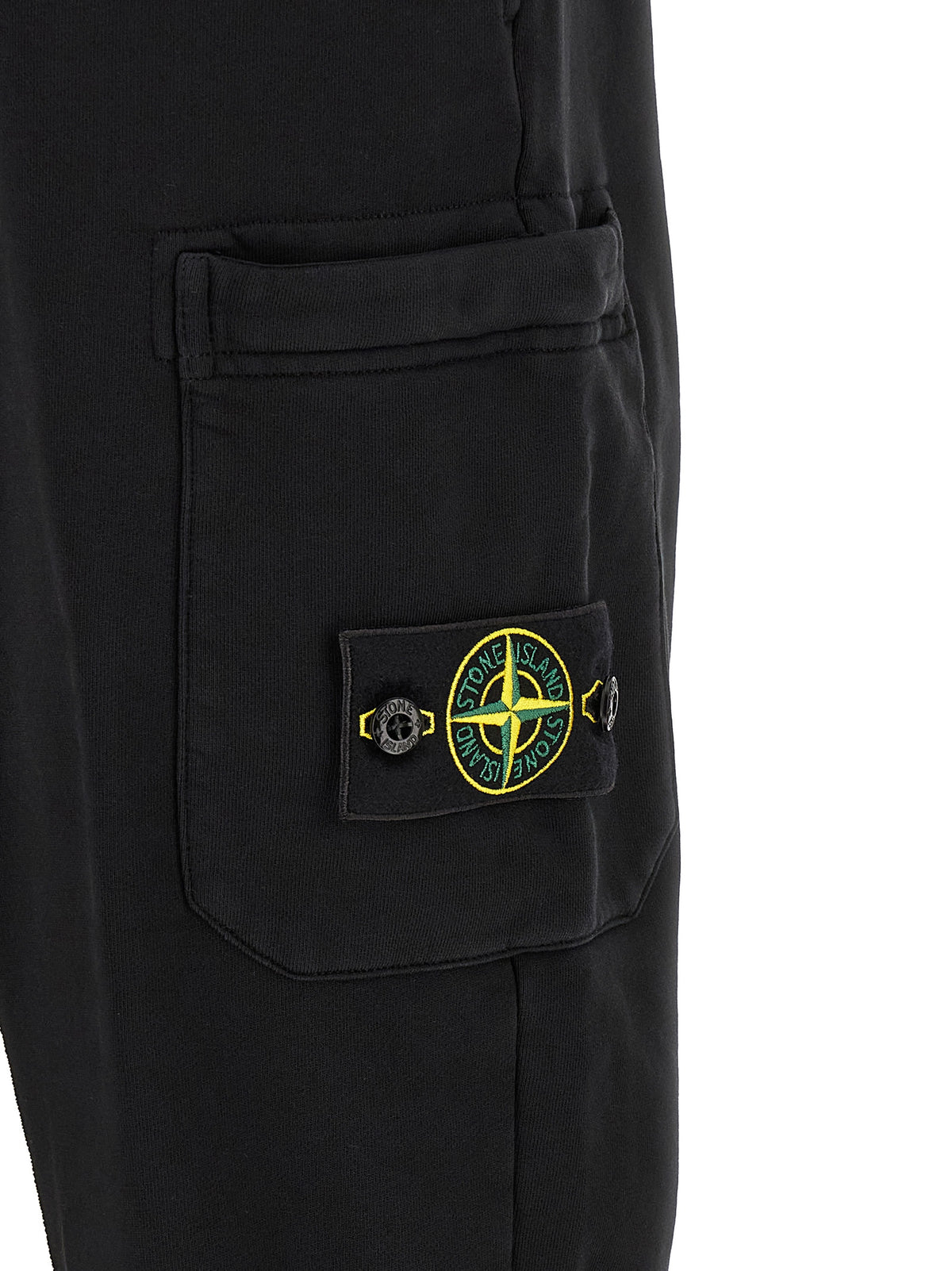 Stone Island Aren Men's Tapered Leg Cotton Joggers - Black Signature