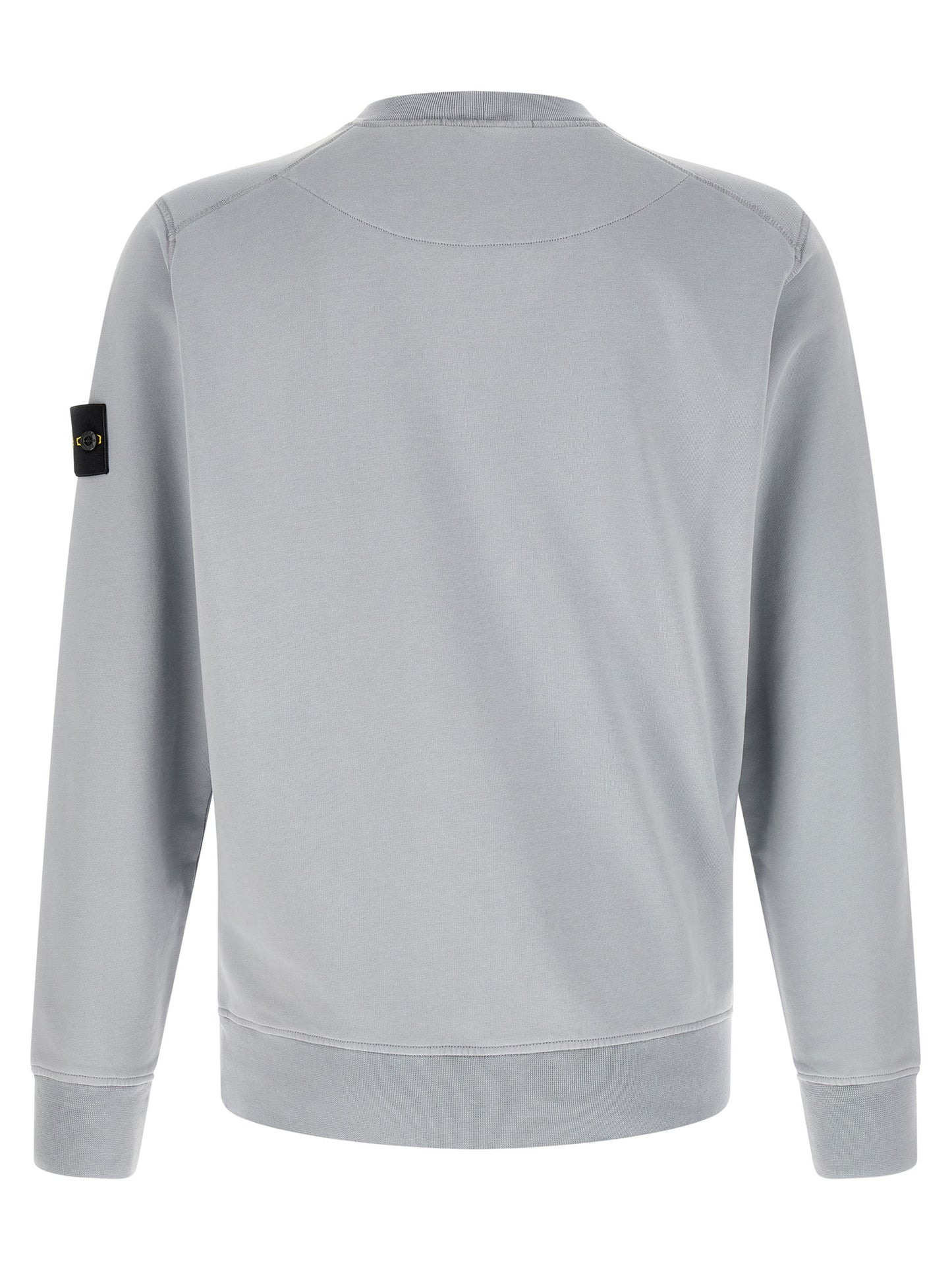Sweatshirt by Stone Island for men in organic cotton gray features a unrivaled silhouette with a refined crew neckline and unrivaled detailing for a sophisticated look.