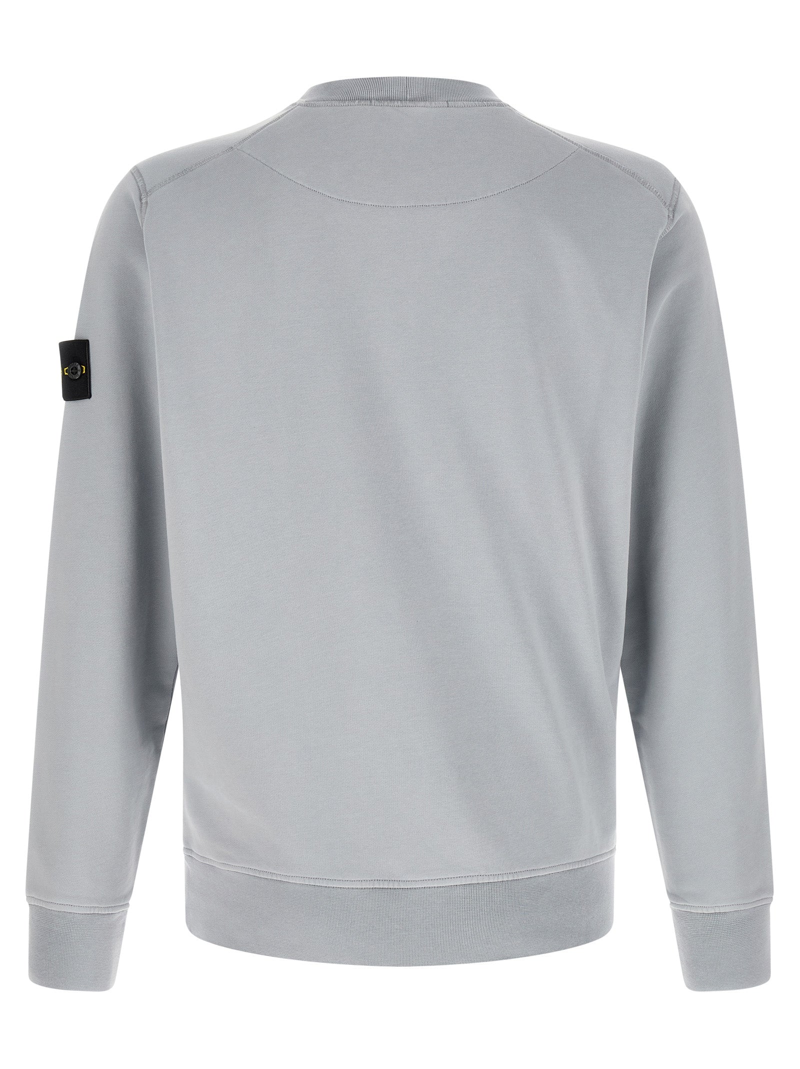 Sweatshirt by Stone Island for men in organic cotton gray features a unrivaled silhouette with a refined crew neckline and unrivaled detailing for a sophisticated look.