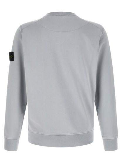 Sweatshirt by Stone Island for men in organic cotton gray features a unrivaled silhouette with a refined crew neckline and unrivaled detailing for a sophisticated look.