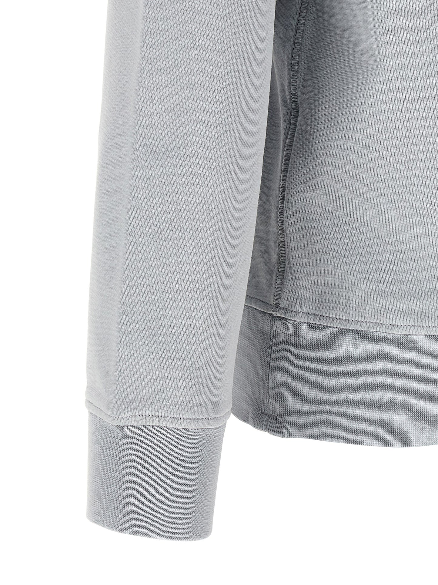 Sweatshirt by Stone Island for men in organic cotton gray showcases a slouchy chic silhouette, artfully detailed with a slouchy chic crew neckline and for a slouchy chic finish.