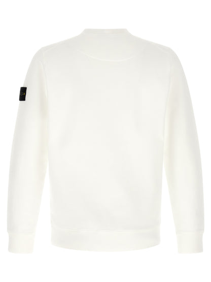 Sweatshirt by Stone Island for men in organic cotton white features an exquisite silhouette, showcasing and details for a exquisite look.