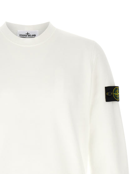 Sweatshirt by Stone Island for men in organic cotton white features an enviable silhouette, showcasing a premium and refined for a truly enviable finish.