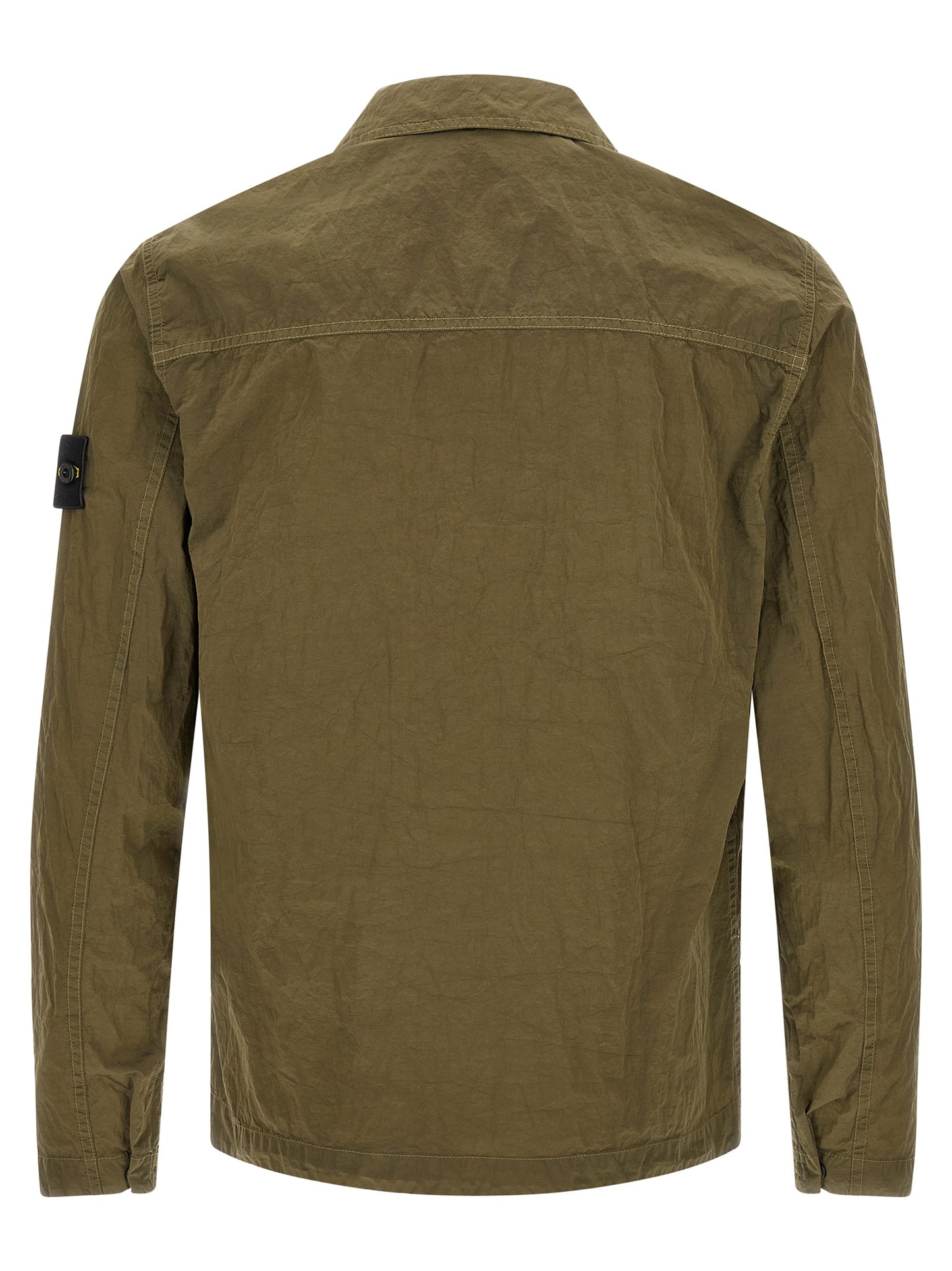 Overshirt by Stone Island for men in nylon bicolour, green & olive showcases a sleek silhouette, elegantly detailed with a sleek and for a sleek finish.