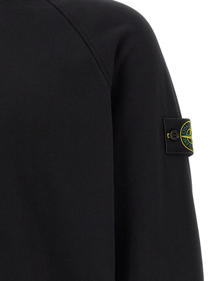 Sweatshirt by Stone Island for men in cotton black features an enviable silhouette, showcasing a premium and refined for a truly enviable finish.