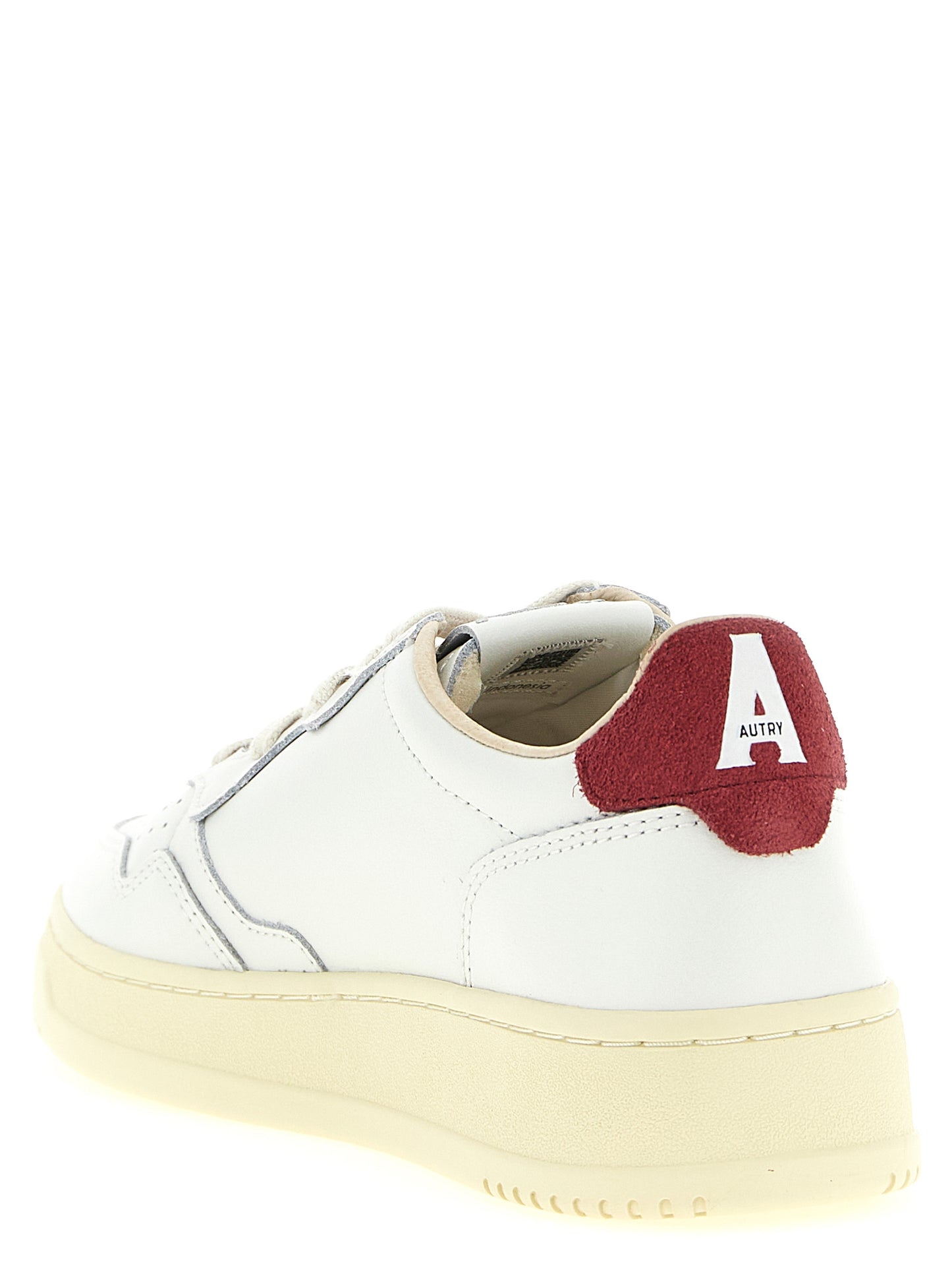 Athletic Sneakers by Autry for men in terrycloth & suede cowhide leather bordeaux, burgundy, cream, white & monogram showcases an impeccable silhouette, defined by an impeccable athletic style design that perfectly captures the essence of the Men's Athletic Terrycloth & Suede Cowhide Leather Sneakers.