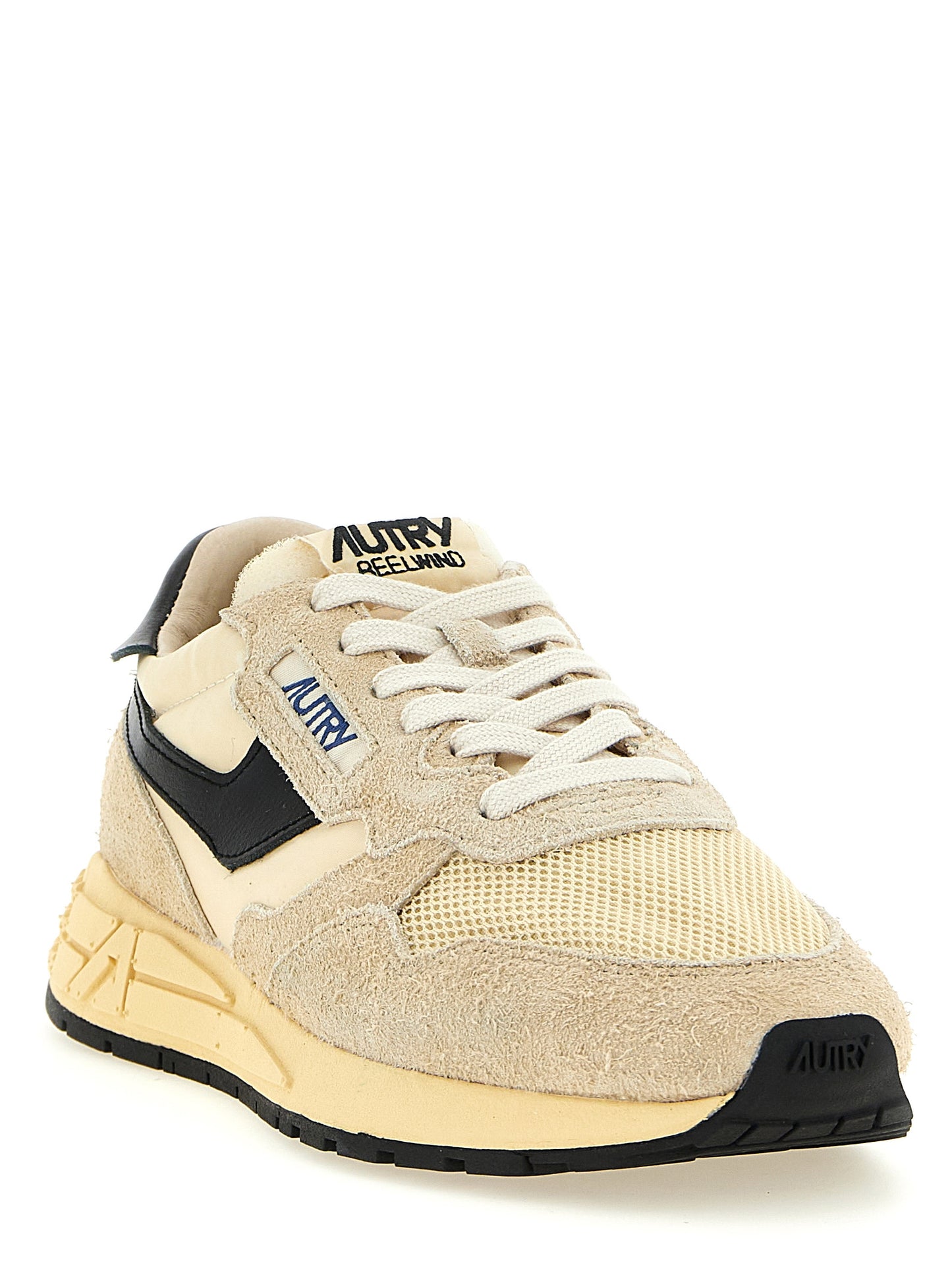 Athletic Sneakers Autry men cotton nylon & suede leather black & patterned featuring a avant-garde Ecru Star Men's Athletic Cotton Nylon & Suede Leather Sneakers design with a avant-garde athletic style for a refined finish.