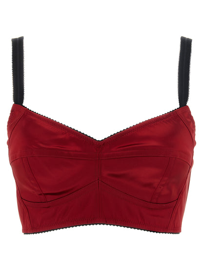 Dolce & Gabbana Women's Stretch Polyamide Satin Tank Top - Black Multicolor Red