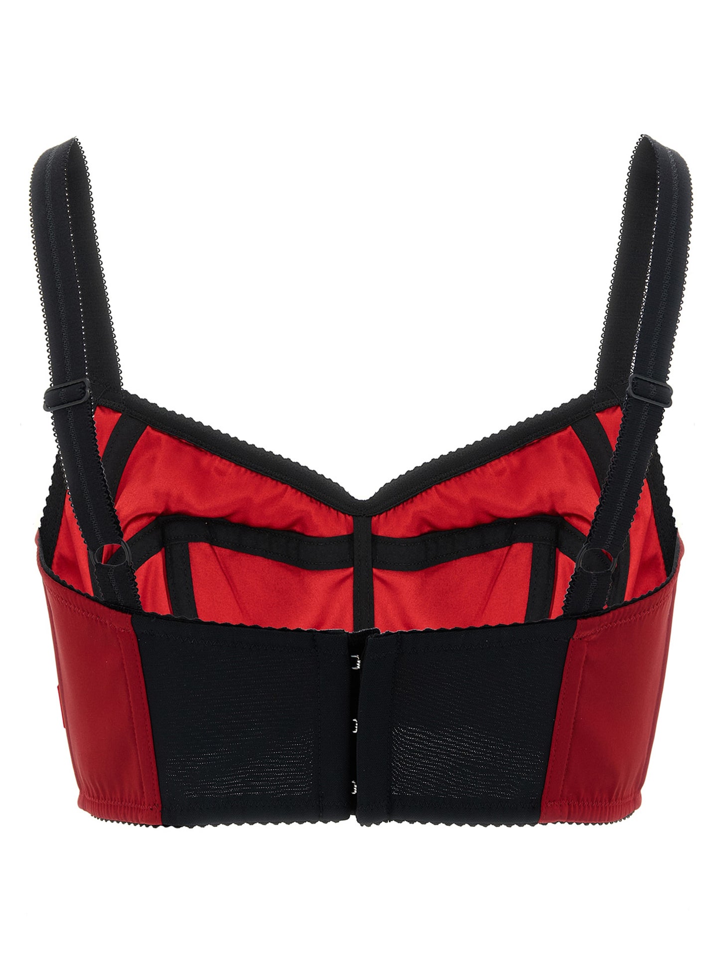 Dolce & Gabbana Women's Stretch Polyamide Satin Tank Top - Black Multicolor Red