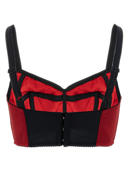 Dolce & Gabbana Women's Stretch Polyamide Satin Tank Top - Black Multicolor Red