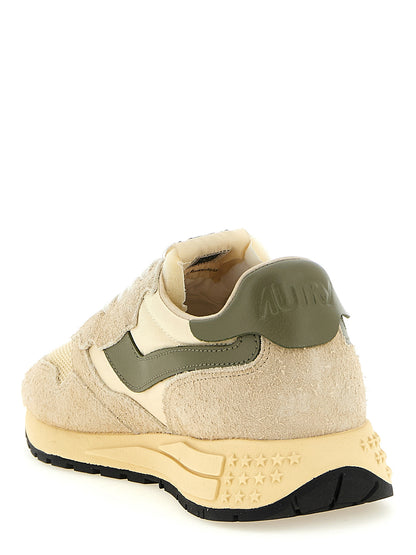 Athletic Sneakers Autry men cotton nylon & suede leather bicolour, beige, cream, green, olive & patterned featuring a avant-garde Star Men's Athletic Cotton Nylon & Suede Leather Sneakers design with a avant-garde athletic style for a refined finish.