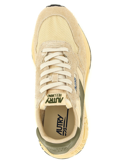 Athletic Sneakers by Autry for men in cotton nylon & suede leather bicolour, beige, cream, green, olive & patterned showcases a architectural silhouette, artfully capturing the essence of the Star Men's Athletic Cotton Nylon & Suede Leather Sneakers with its signature architectural athletic style construction.